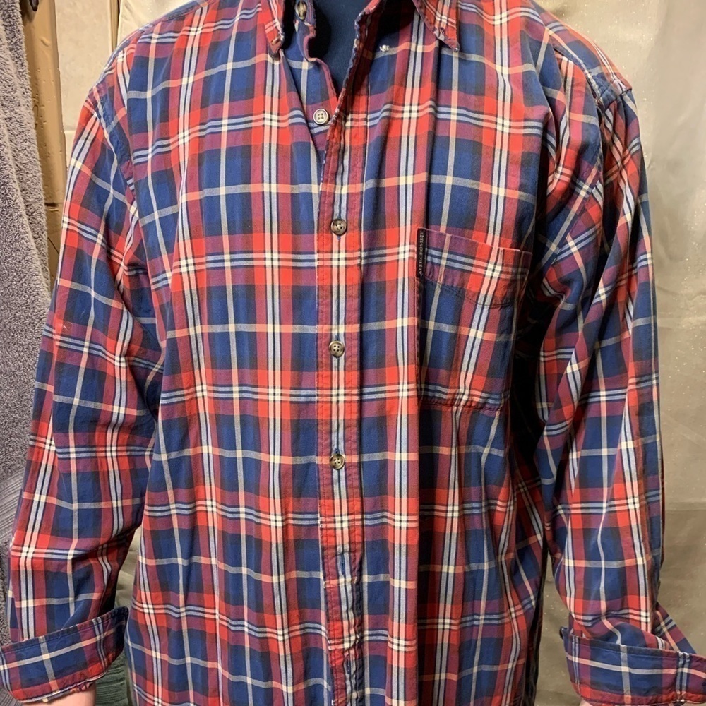 Vintage Abercrombie & Fitch Mens XXL The Big Shirt Long Sleeve Button‌